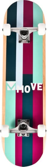 skateboard Stripes 79 x 19,7 cm paars/grijs/groen