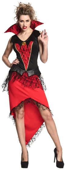 Bloodthirsty Queen Kostuum Dames Rood/Zwart maat 36/38