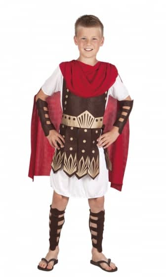 Gladiator Kostuum Junior 7 - 9 jaar Rood/Bruin maat 128/140