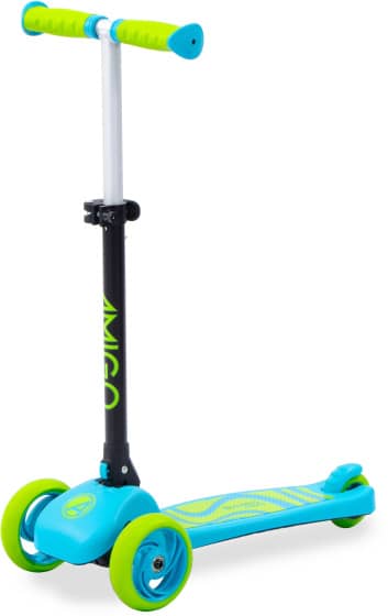 Twister opvouwbare 3-wiel kinderstep met voetrem blauw/lime