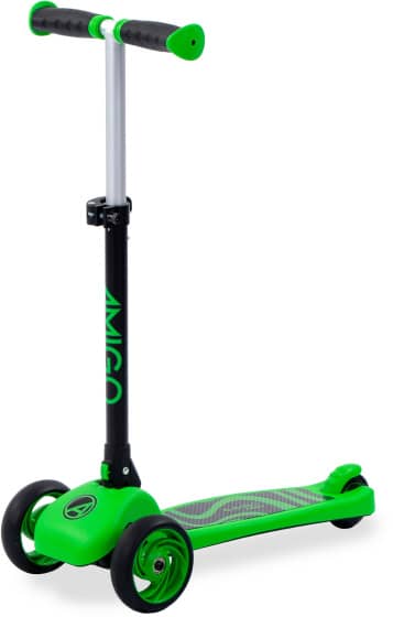 Twister opvouwbare 3-wiel kinderstep met voetrem groen/zwart