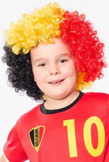 supporterspruik Tricolore Belgium WK zwart/geel/rood