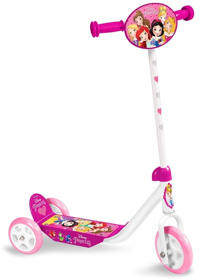 Princess 3-wiel kinderstep meisjes vrijloop wit/roze