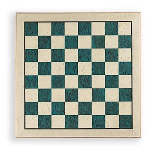 schaakbord 52 x 52 cm hout blauw/wit
