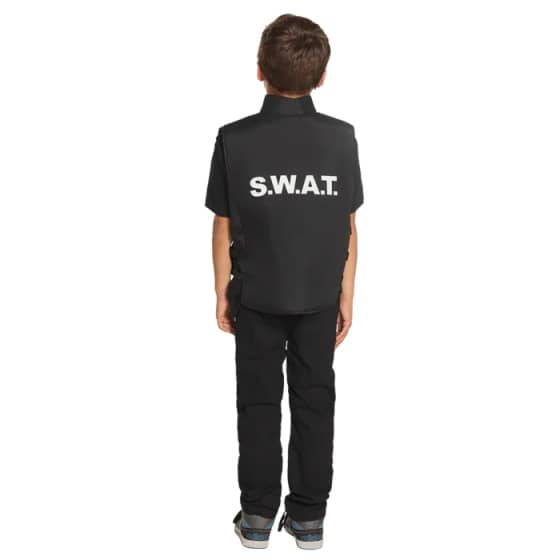 Swat-Officier Kogelvrijvest Junior 5 - 10 jaar Zwart One Size