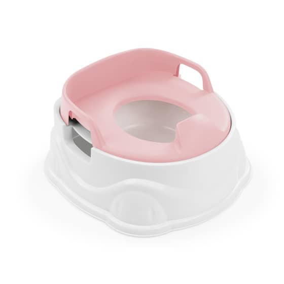3-in-1 Educatief Plaspotje met Toiletverkleiner Wit/Roze