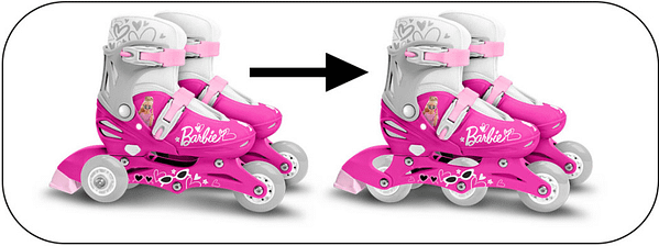 2-in-1 skates Barbie hardboot verstelbaar roze/wit maat 27-30