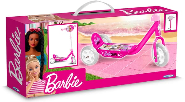 3-wiel kinderstep Barbie meisjes roze
