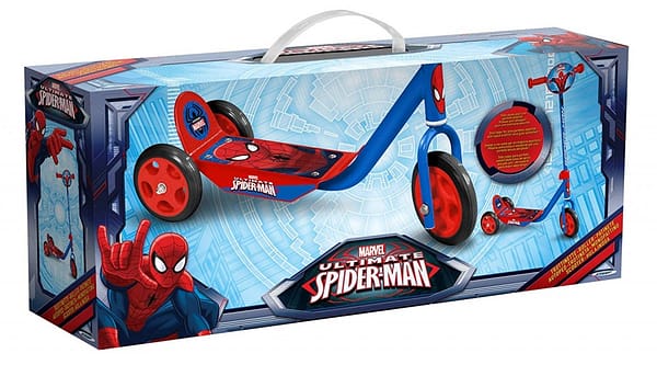 Spider-Man 3-wiel kinderstep voetrem jongens blauw