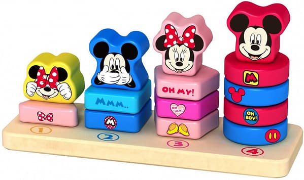 Mickey & Minnie Mouse Houten Tel- en Stapelspel 15-delig