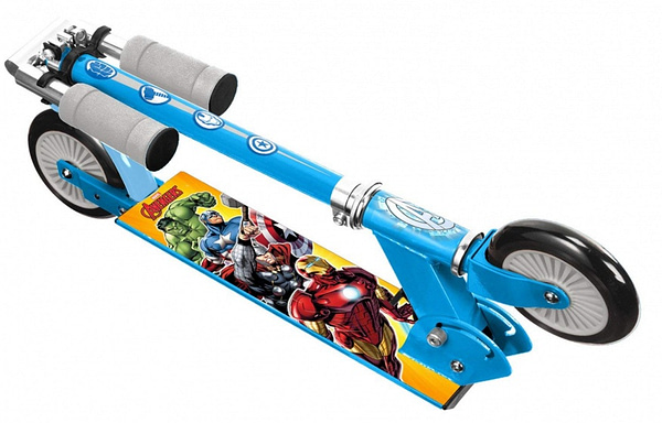 Avengers 2-wiel Kinderstep Opvouwbaar Voetrem Blauw