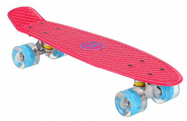 skateboard Flip-Ít met ledverlichting 55,5 cm roze/blauw