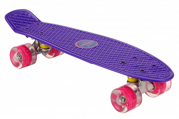 skateboard Flip-Ít met ledverlichting 55,5 cm paars/roze