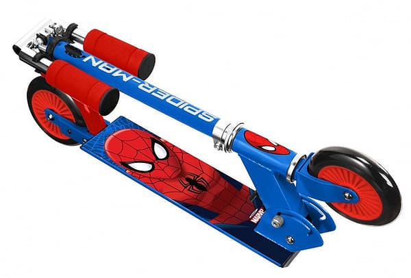 Spider-Man 2-wiel Kinderstep Opvouwbaar Voetrem Blauw/Rood