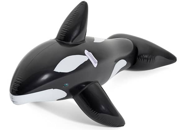 Ride-on opblaasbare speelgoed orka 183 cm zwart/wit