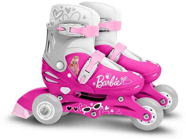 2-in-1 skates Barbie hardboot verstelbaar roze/wit maat 27-30
