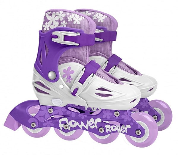 inline skates verstelbaar paars/wit maat 30/33