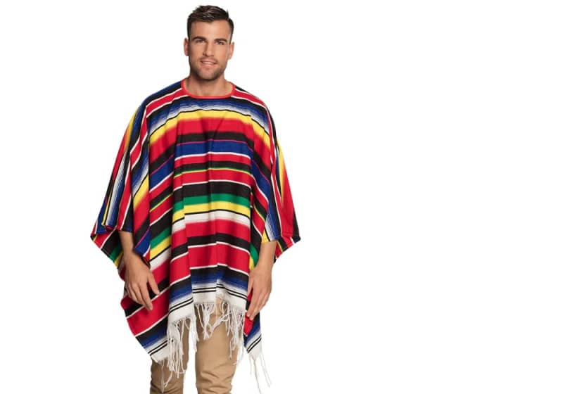 Diego Mexico Verkleedponcho Heren Rood One Size