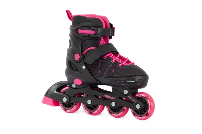 Verstelbare Inline Skates Semi-softboot Zwart/Roze maat 30-33 (S)