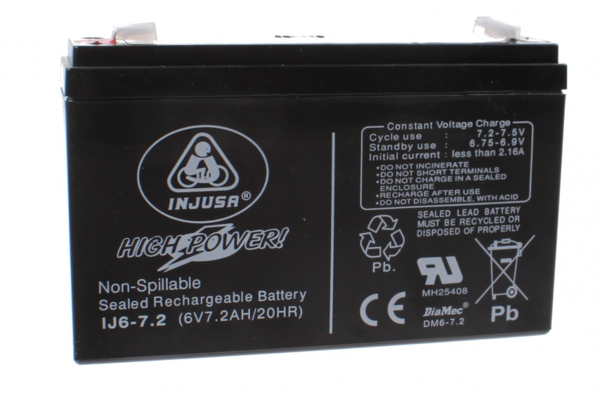oplaadbare batterij High Power 6V-7,2 AH zwart