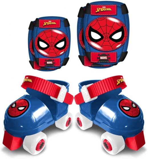 Spider-Man Rolschaatsen met Bescherming Blauw/Rood maat 23-27